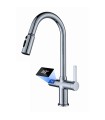 Torneira Cozinha Display LED Temperatura LH-232 | Cobre Maciço | Extraível | Monomando e 3 Modos Água