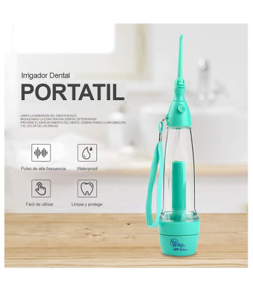 Portable Travel Dental Irrigator LV190 | No Batteries or Electricity | Lightweight & Transparent | Ideal for Braces