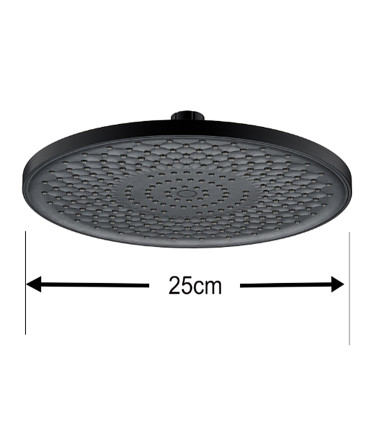Pomme de Douche de Plafond Noire BL-3004-D | 237 Jets | Buses en Silicone Anticalcaire | Orientable 360°