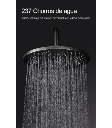 Cabeçal de Ducha de Teto Preto BL-3004-D | 237 Jatos | Bocal de Silicone Anticalcário | Giratório