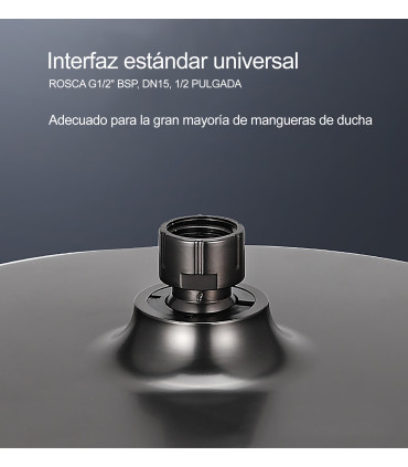 Cabezal de Ducha Techo Negro BL-3004-D | 237 Chorros | Boquillas Silicona Anti Incrustaciones