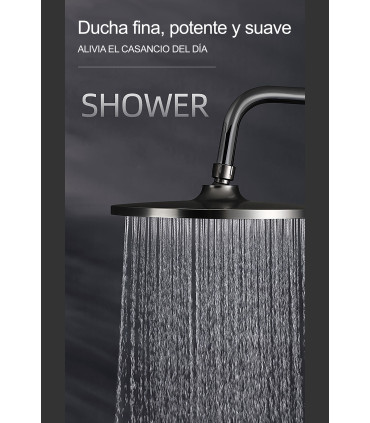 Pomme de Douche de Plafond Noire BL-3004-D | 237 Jets | Buses en Silicone Anticalcaire | Orientable 360°