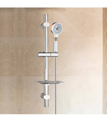 Douche Set met Overmatige Douchekop BL-1001S-QIN | Reinigingsfilter | Verstelbare Stang met Ablage | Versleutelde Slang