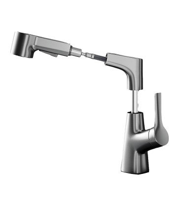 Grifo Lavabo Multifunción LH-226 | Cuerpo Cobre Macizo | Extraíble con Elevador | Monomando | Dos modos de Agua