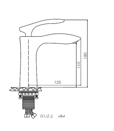 Grifo de Lavabo LH-8537 | Acero Inoxidable SUS 304 | Monomando Agua Fría y Caliente | Válvula Cerámica
