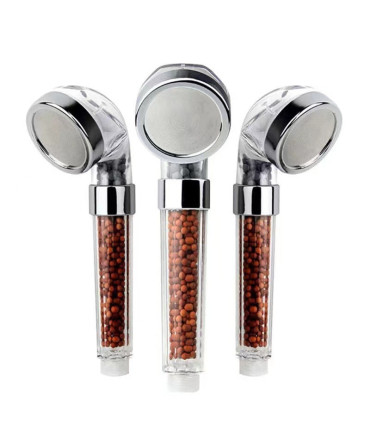 Kit Douche avec Étagère Intégrée et Pomme de Douche Pressurisée Ions Négatifs BL-1001S-ION | Barre Réglable | Tube Inox