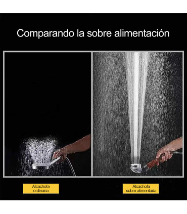 Kit Ducha Alcachofa Sobre Alimentada Iones Negativos BL-1001S-ION | Barra Ajustable con Estante| Tubo Acero Inox. Encriptado