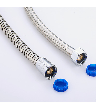 Tubo de Alcachofa de Ducha BL-1004-R | Acero Inoxidable Encriptado | Tubo Interior EPDM | Tuercas de Cobre | Conexión Universal