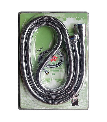 Tuyau de Douchette BL-1004-R | Acier Inoxydable Enchâssé | Tube Intérieur EPDM | Raccords Cuivre | Connexion Universelle