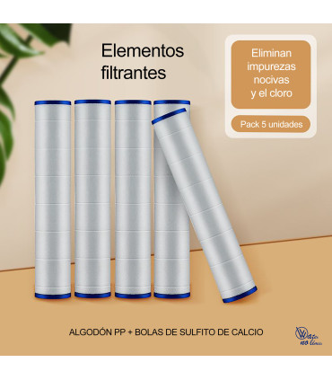 Pack Filtres Coton PP avec Billes pour Douchettes P-5.FIL.ALCH | Filtration Micrométrique | Réduction du Chlore