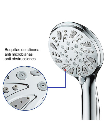 Alcachofa Ducha Propulsión Jet BL-5013P | 5 velocidades | Incluye Tubo Encriptado de 1,5 m