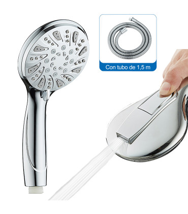 Chuveiro Propulsão Jet BL-5013P | 5 Modos de Água | Botão Limpeza sob Pressão | Mangueira Codificada 1,5m