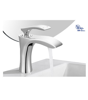 Grifo de Lavabo LH-8537 | Acero Inoxidable SUS 304 | Monomando Agua Fría y Caliente | Válvula Cerámica