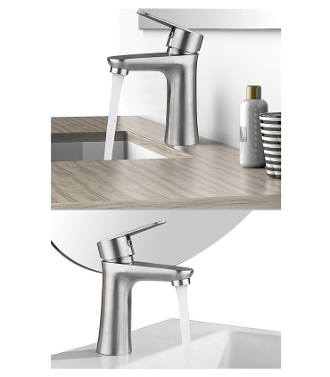 Grifo Lavabo Water No Limits LH-8501 | Monomando | Acero Inoxidable SUS 304 | Núcleo Cerámico | Agua Fría y Caliente