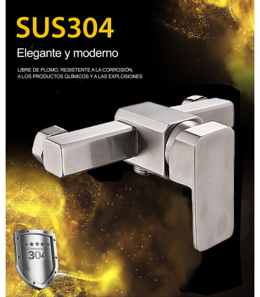 Square Shower Faucet Water No Limits LH-8906 | Single Lever | Stainless Steel SUS 304 | Ceramic Core
