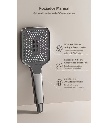 Columna Ducha-Bañera Tomahawk LH-2366+KIT | Termostática | Cuerpo Cobre Latón H59 | Barra Ajustable | Cabezal de Mano