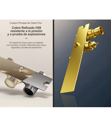 Dusche-Badewanne Säule Tomahawk LH-2366+KIT | Thermostatisch | Kupfer-Latton H59 Körper | Verstellbare Stange | Handbrause