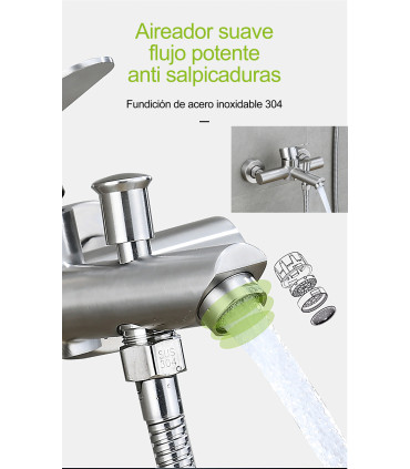 Bathtub-Shower Faucet Water No Limits LH-9105 | Single Lever | Stainless Steel 304 | Ceramic Core