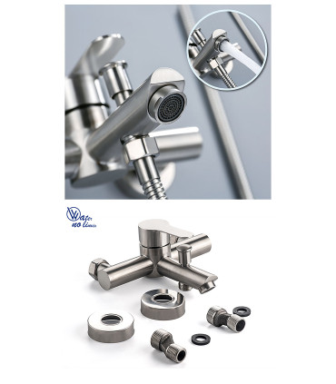 Torneira Banheira-Chuveiro LH-9105 | Monomando | Aço Inox 304 | Núcleo Cerâmico