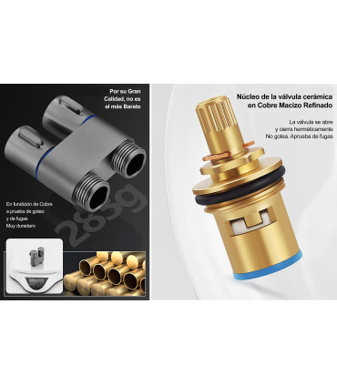 Pulverizador Inodoro o Ducha Higiénica LH-002 | Llave Dual | Cuerpo Cobre | Válvula Cerámica| Tubo 2 metros | Presión Ajustable