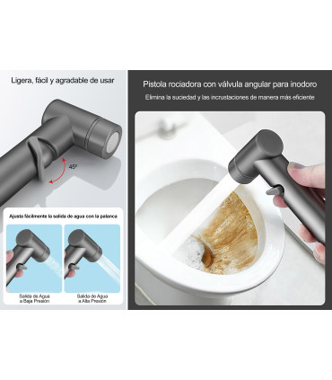 Pulverizzatore WC o Doccia Igenica LH-002 | Valvola Doppia | Corpo Rame | Valvola Ceramica | Tubo 2 m | Pressione Regolabile