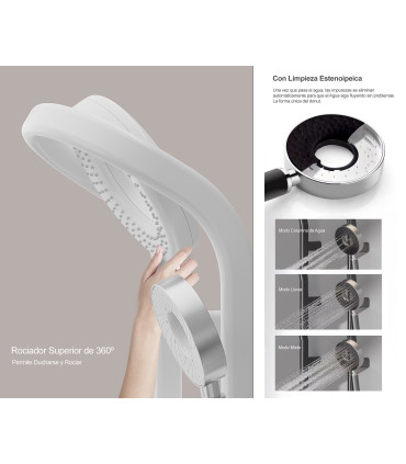 Thermostatic Shower-Bathtub Column Water No Limits LH-198 | Solid Copper Faucet Body | Digital Display & Clock