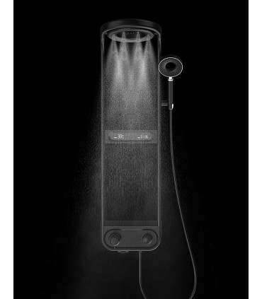 Columna Ducha-Bañera Termostática Completa LH-198 | Cuerpo Grifo de Cobre | Pantalla Digital para Temperatura y Reloj