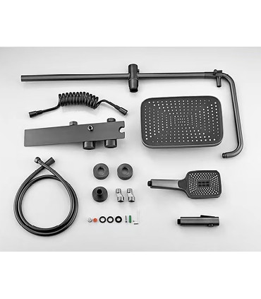 Complete Douche-Badkolom TomaHawk LH-2365 Thermostatisch | Koper | Temperatuurdisplay | Hand- en Plafonddouche