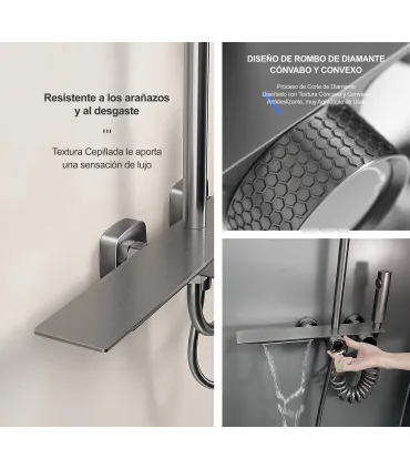 Colonne Douche-Baignoire TomaHawk LH-2365 Thermo | Cuivre | Affichage Température | Douchette et Pluie