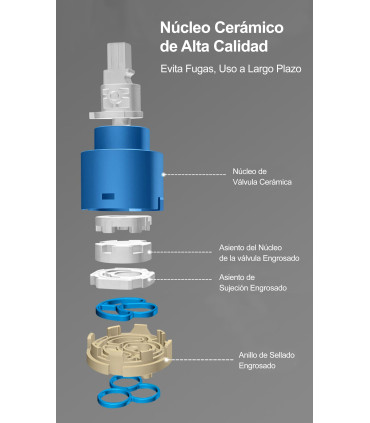 Dusche-Badewanne Wasserhahn Water No Limits LH-999 | Massivkupfer | Einhebelarmatur | Keramik-Kern