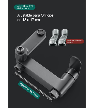 Grifo Ducha-Bañera LH-999 | Cuerpo Cobre Macizo | Mono mando Agua Fría y Caliente | Núcleo Cerámico de Alta Calidad