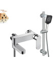 Columna de Ducha-Bañera LH-999+KIT | Cuerpo de Cobre Macizo | Mono mando Agua Fría y Caliente | Núcleo Cerámico de Alta Calidad