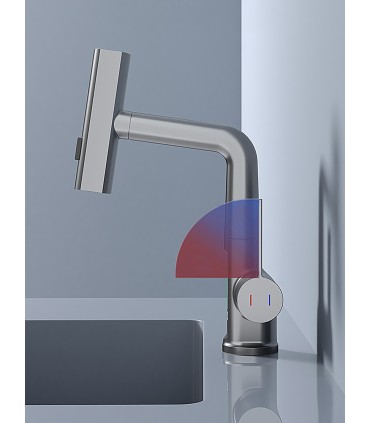 Basin Faucet Temperature Display LED LH-189 | Alloy | Pull-Out 3 Modes | Adjustable Height for Hair Washing