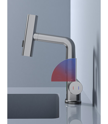 Grifo Lavabo Display Temperatura LH-189 | Cuerpo Aleación | Cabezal Extraíble 3 modos | Altura ajustable Lavar Cabezas