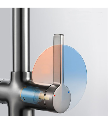 Grifo Cocina Display Temperatura LH-232 | Cuerpo Cobre Macizo | Cabezal Extraíble | Mono mando y Tres modos de Salida de Agua