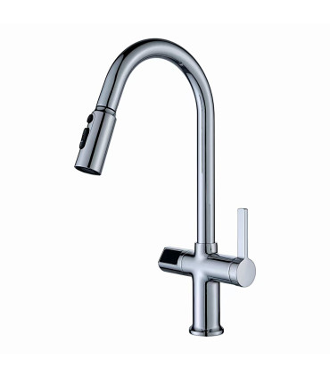 Grifo Cocina Display Temperatura LH-232 | Cuerpo Cobre Macizo | Cabezal Extraíble | Mono mando y Tres modos de Salida de Agua