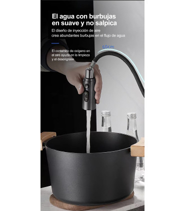 Grifo Cocina Display Temperatura LH-168 | Cuerpo Aleación Zinc | Cabezal Extraíble | Tres modos de Salida de Agua