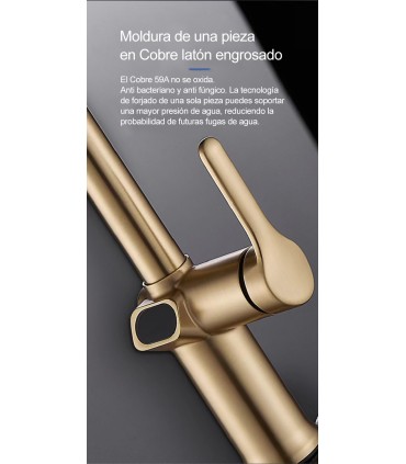 Grifo Cocina Display LED Temperatura LH-168 | Cuerpo Aleación Zinc | Cabezal Extraíble | 3 Modos de Agua