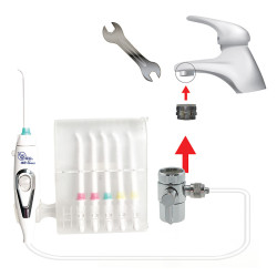 Irrigador Dental Standard | Sin Baterías ni Electricidad | Utiliza la Presión del Grifo | Chorro Lineal, Ilimitado y Silencioso