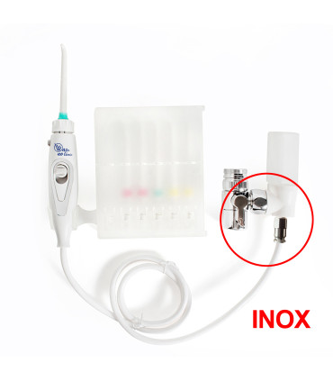 Irrigatore Dentale Standard con Serbatoio Collutorio | Senza Batterie né Elettricità | Pressione Rubinetto | Getto Illimitato