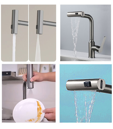Rubinetto Cucina Water No Limits Cascada LH-188 | Rame Massiccio | Estraibile 3 Modi