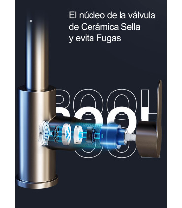 Torneira Cozinha Water No Limits Cascada LH-188 | Cobre Maciço | Extraível 3 Modos