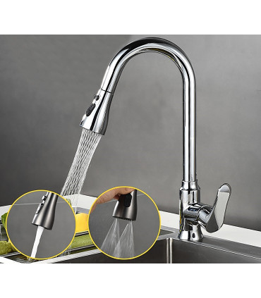 Köksblandare Water No Limits LH-118 | Antibakteriellt Mässing | Utdragbar 3 Modus