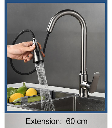 Rubinetto Cucina Water No Limits LH-118 | Ottone Antibatterico | Bocca Estraibile 3 Modi