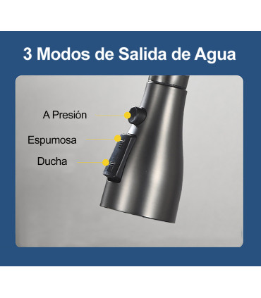 Rubinetto Cucina Water No Limits LH-118 | Ottone Antibatterico | Bocca Estraibile 3 Modi