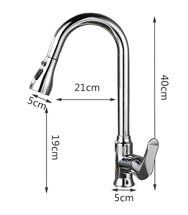 Grifo Cocina Water No Limits LH-118 | Latón Antibacteriano | Cabezal Extraíble 3 Modos de Agua