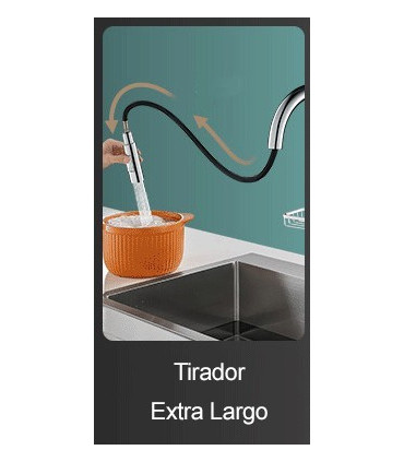 Grifo Cocina Water No Limits LH-123 | Estante Rejilla | Monomando 2 Vías | Extraíble 2 Modos