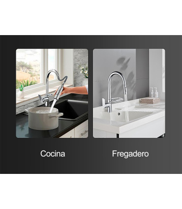 Rubinetto Cucina Water No Limits LH-123 | Griglia Scaffale | Rame Monoleva 2 Vie | Estrabile 2 Modi