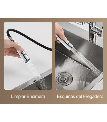 Grifo Cocina Water No Limits LH-123 | Estante Rejilla | Monomando 2 Vías | Extraíble 2 Modos