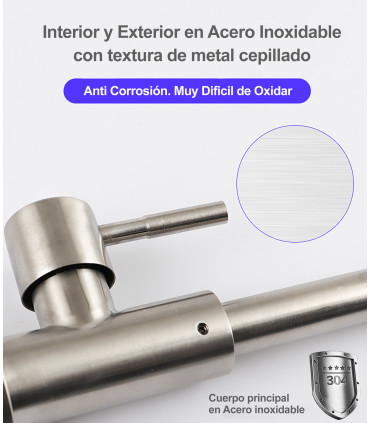 Kitchen and Basin Faucet Water No Limits LH-119 | Monocommand Dual Water System in Stainless Steel 304 | 360º Rotation